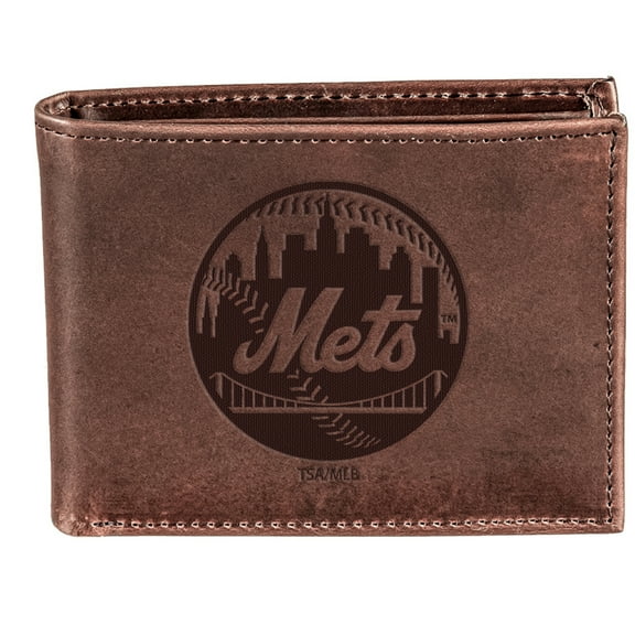 Brown New York Mets Bi-Fold Leather Wallet