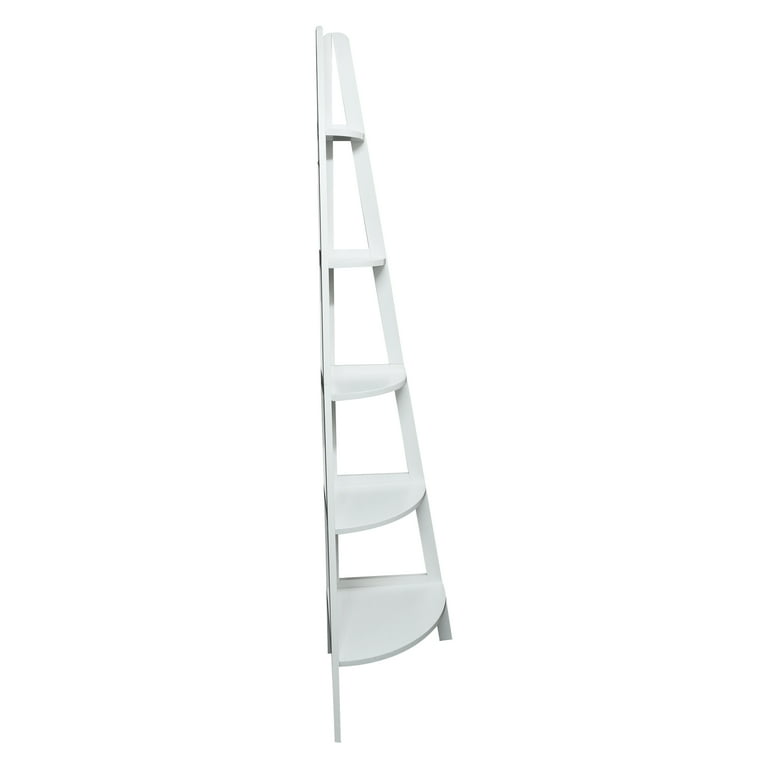 5 Shelf Corner Ladder Bookcase White Walmart