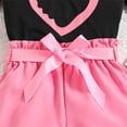 thumbnail image 6 of Uuszgmr Summer Outfits For Girls Solid Color Short Sleeve Heart Prints Round Neck Tops Casual Pants Cute Girl Clothes Set Black 7-8 Years, 6 of 9