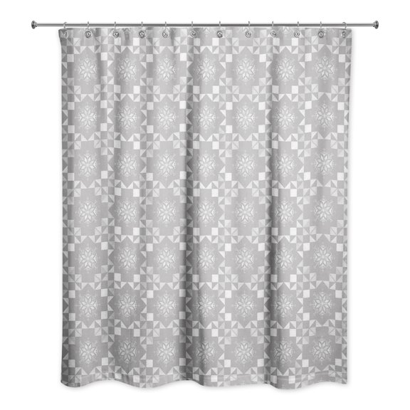 Creative Products Neutral Christmas Pattern 71 x 74 Shower Curtain