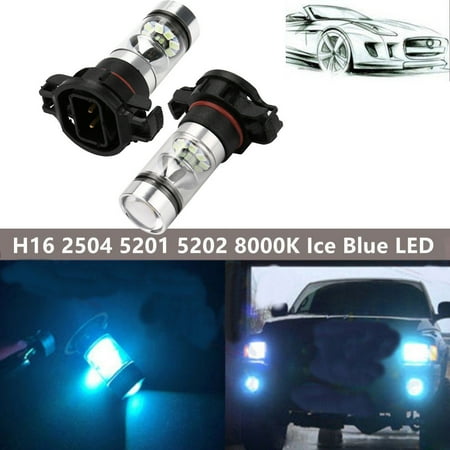 

Ovzne Car Electronics Car Electronics 2X 100W H16 2504 5201 5202 8000K Ice Blue Led Fog Lights Driving Bulbs Car Electronics Clearance