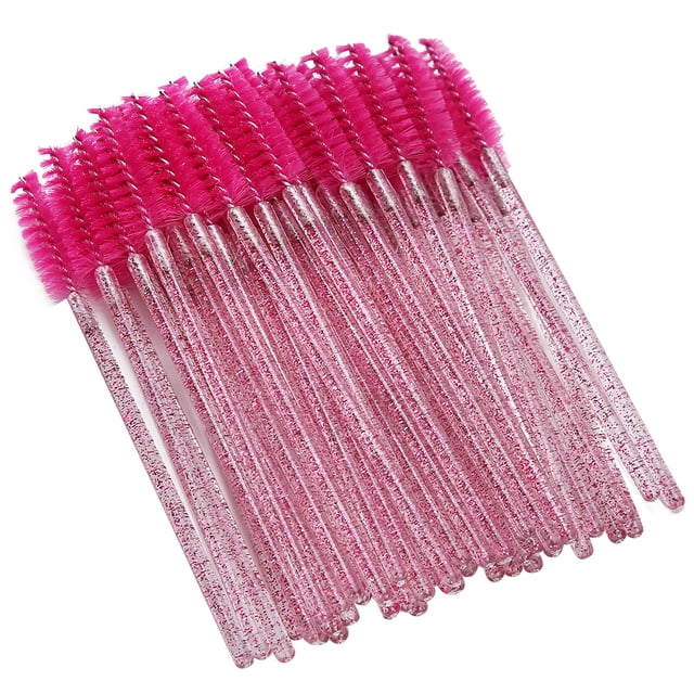 Disposable Non- Disposable Eyebrow Brush, Disposable Eyelash Brush, For Makeup Practice Salon Home Rose Red