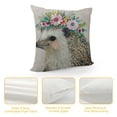 thumbnail image 4 of Throw Pillow Covers Animal with Flower Wreath Cotton Linen Square Home Decorative Throw Pillow Case Cushion Covers, 4 of 5