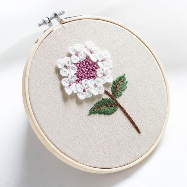 Hermoso kit de bordado floral, kit de inicio de bordado hecho a mano, kits de bordado de bricolaje a mano modernos, arte de patrón, decoración del hog Crisantemo Soledad Artesanías De Punto De Cruz