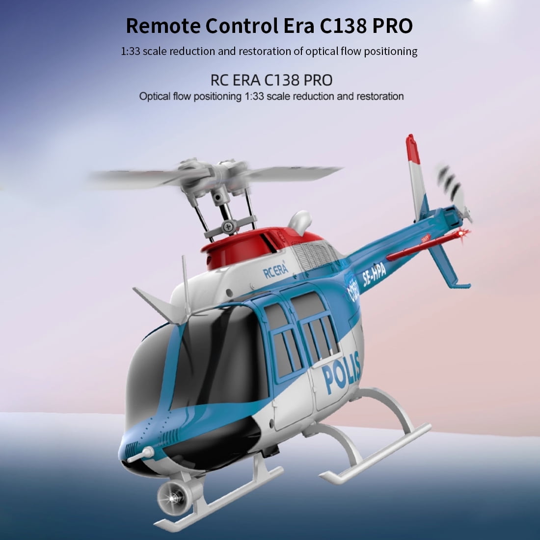 C138PRO 3D Aerobatic RC Helicopter with One-Key Takeoff/Landing & Auto-Return, 2.4G 6-Axis Gyro Brushless Single Rotor Helicopter with Altitude Hold & Optical Flow Positioning