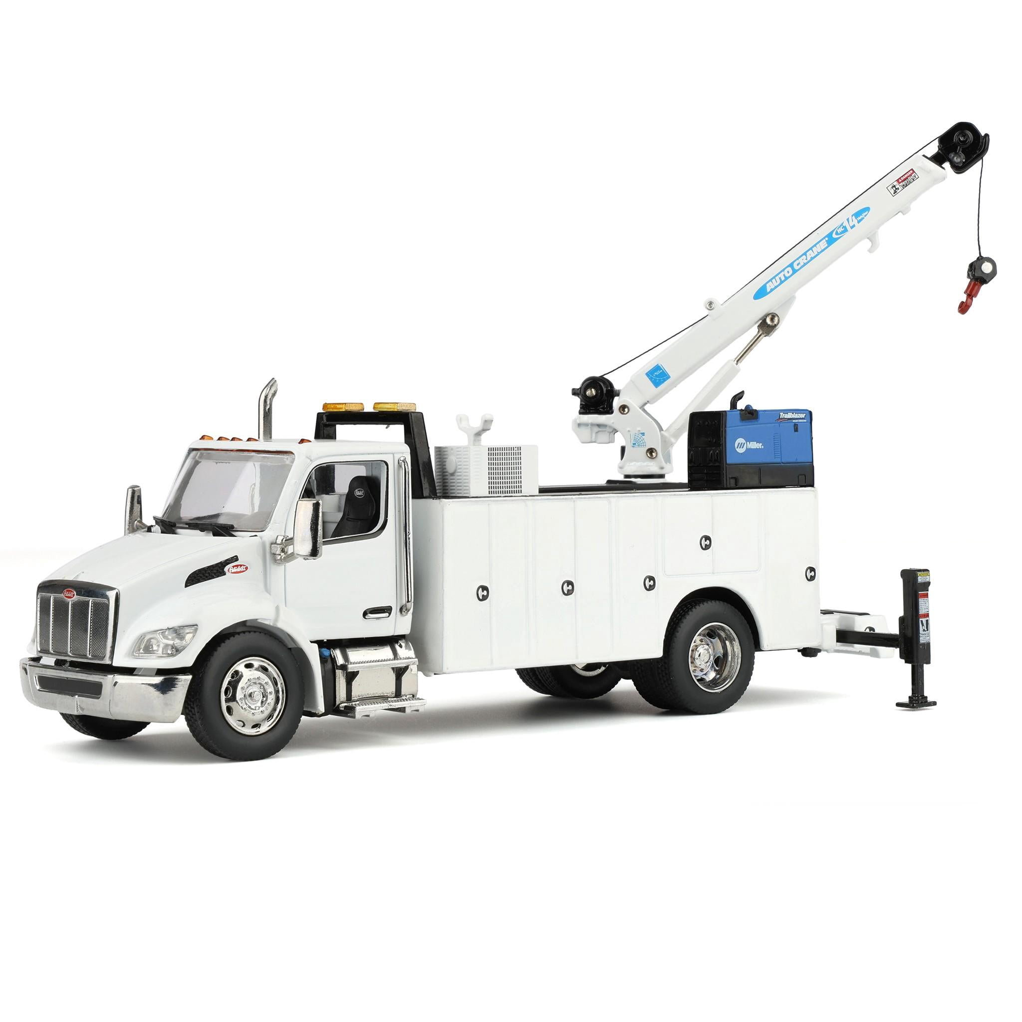 Diecast Masters 1/50 White Peterbilt 536 Auto-Crane Work Service Truck with Miller Trailblazer 71223