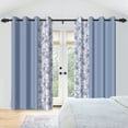thumbnail image 4 of SUNOLIFE Blue Floral Blackout Curtains 2 Panels 63 Inch Print Window Curtains for Living Room Bedroom, 4 of 5