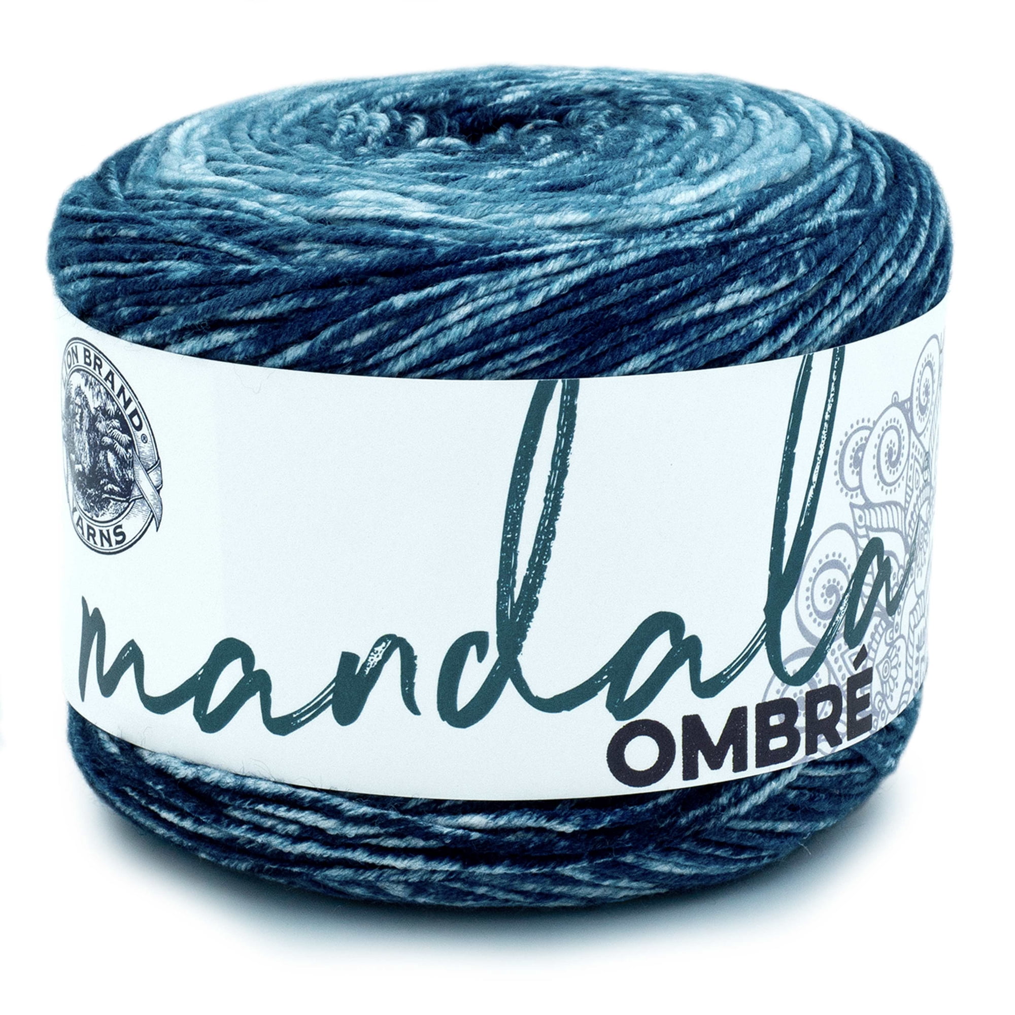 Lion Brand Yarn Mandala Ombre Harmony Ombre Cake Medium Acrylic Multi-color Yarn