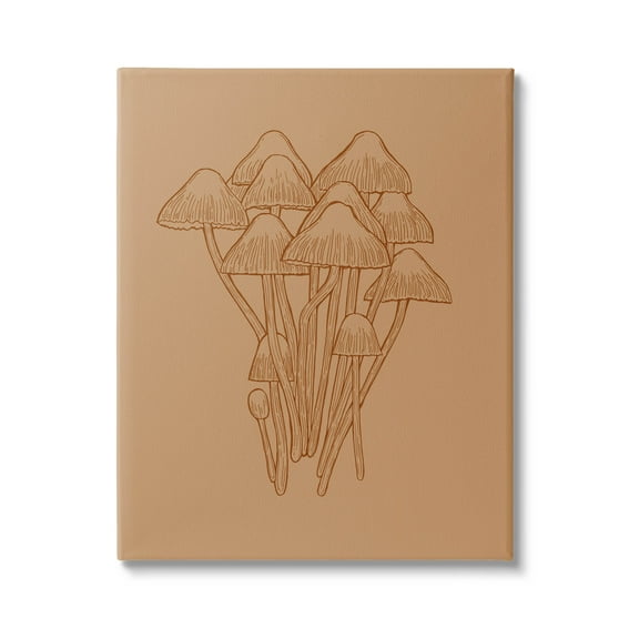Stupell Industries Brown Mushrooms Detailed Nature Graphic Art Gallery Wrapped Canvas Print Wall Art, Design by Ziwei Li