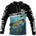 thumbnail image 4 of Nueva sudadera con capucha estampada en 3D con diseño de pesca de lucio en aguas profundas para hombres y mujeres, sudadera de moda de gran tamaño para entusiastas de la caza de peces, 4 of 5