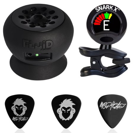 Fluid Audio Strum Buddy Stick-On Guitar Amplifier with Snark SN-X Guitar Tuner and Mophead Picks