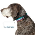 thumbnail image 4 of Buckle-Down Pet Collar, Dog Collar Plastic Buckle, Aztec Pattern Seafoam Green White Pink Lime Green Black, 11 to 16.5 Inches 1.0 Inch Wide, 4 of 5