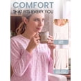 thumbnail image 4 of Casual Nights Women's Fleece Long Sleeve Nightgown, Floral Microfleece Sleepwear with Lace Trim and 3-Button Crew Neck, Sparkle Pink XX-Large, 4 of 6