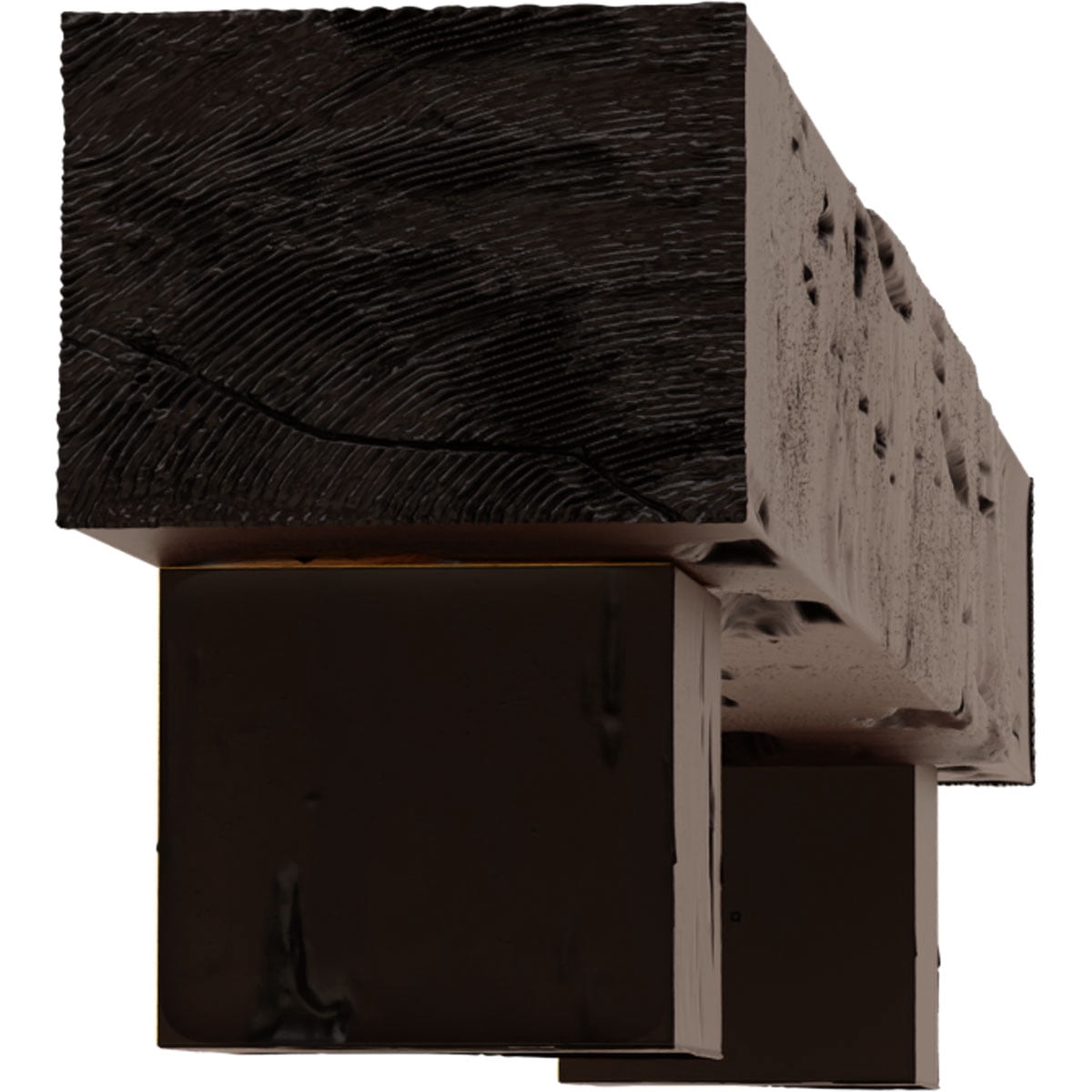 Ekena Millwork 4"H x 6"D x 60"W Pecky Cypress Faux Wood Fireplace Mantel Kit w/ Alamo Corbels, Premium Mahogany