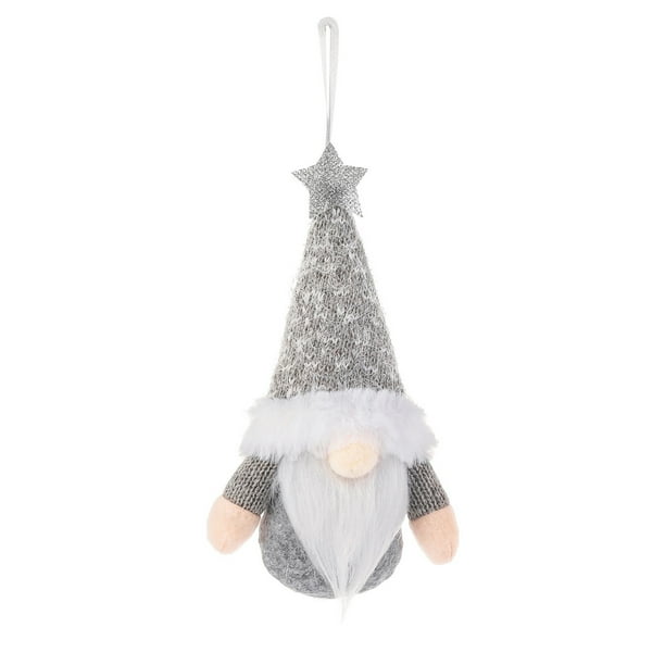 Decoración Navideña Bosque Estrella Anciana Colgante de Punto Muñeca Sin Rostro Muñeca Enana