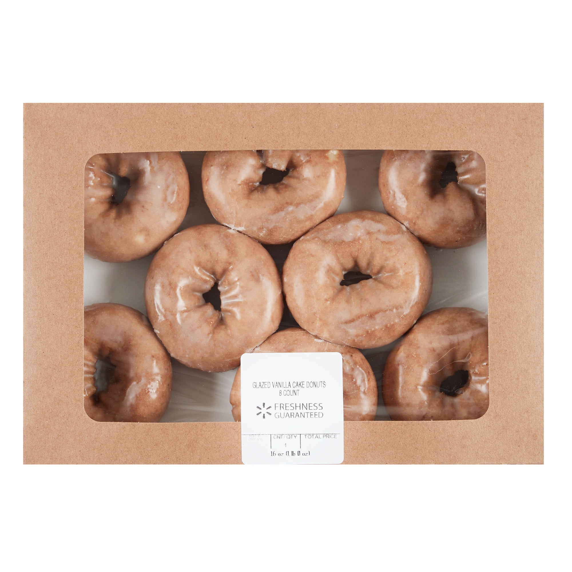 Freshness Guaranteed Glazed Regular Vanilla Cake Donuts, 16 oz, 8 Count