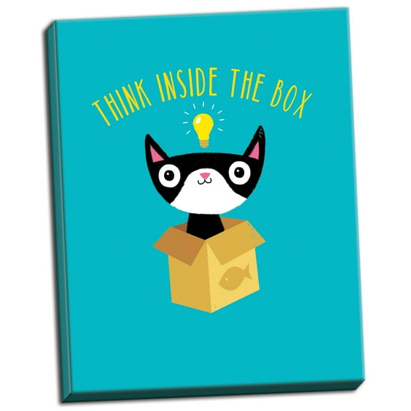 Gango Home Decor Vertical Think Outside The Box by Michael Buxton (Ready to Hang); One 11x14in Hand-Stretched Canvas