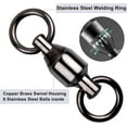 thumbnail image 3 of Ball Bearing Swivels Fishing Tackle,20pcs Barrel Swivels High Strength Stainless Steel Welded Rings, 3 of 6