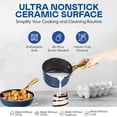 thumbnail image 5 of Granitestone 15 Pc Hammered Pots and Pans Set Non stick Cookware Set Pot and Pan Set Nonstick with Utensils, Induction Ready & Dishwasher Safe, Charleston Collection, 5 of 9