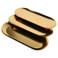thumbnail image 6 of VORCOOL 3Pcs Oval Stainless Steel Snack Serving Tray Golden Multipurpose Use, 6 of 8