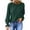 Green, variant on Women's Long Sleeve Tops Casual Crewneck Keyhole Back Solid Color Loose Blouse T Shirts Tunics with Smocked Cuffs