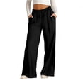 thumbnail image 3 of Nestiefly Wide Leg Linen Pants Womens Summer Loose Beach Pants for Women Vacation Lightweight Straight Leg Trousers with Pockets 2026 Black 3XL, 3 of 8