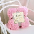 thumbnail image 6 of DONGPAI Decorative Soft Fluffy Faux Fur Throw Blanket, Long Shaggy Cozy Furry Blanket Comfy Flannel Fuzzy Blanket for Bedroom Sofa Couch, 31''x 47'', Pink, 6 of 6
