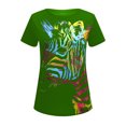 thumbnail image 4 of Dyegold Womens Summer Casual T-Shirts Round Neck Floral Printed Short Sleeve Graphic Tee Tops Loose Fitting Comfy Tunic Tops, 4 of 5
