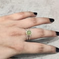 thumbnail image 3 of Natural Peridot Ring, Rough Peridot Gemstone Ring, August Birthstone, Double Band, 925 Sterling Silver, Womens Ring, Christmas, Thanksgiving, Handmade, Statement Jewelry, Rough Gemstone Jewelry, 3 of 6