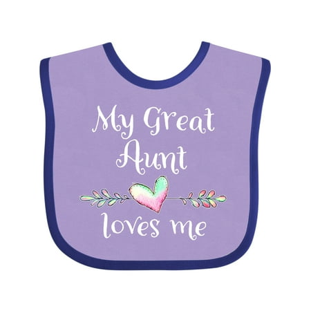 

Inktastic My Great Aunt Loves Me- Heart Gift Baby Boy or Baby Girl Bib
