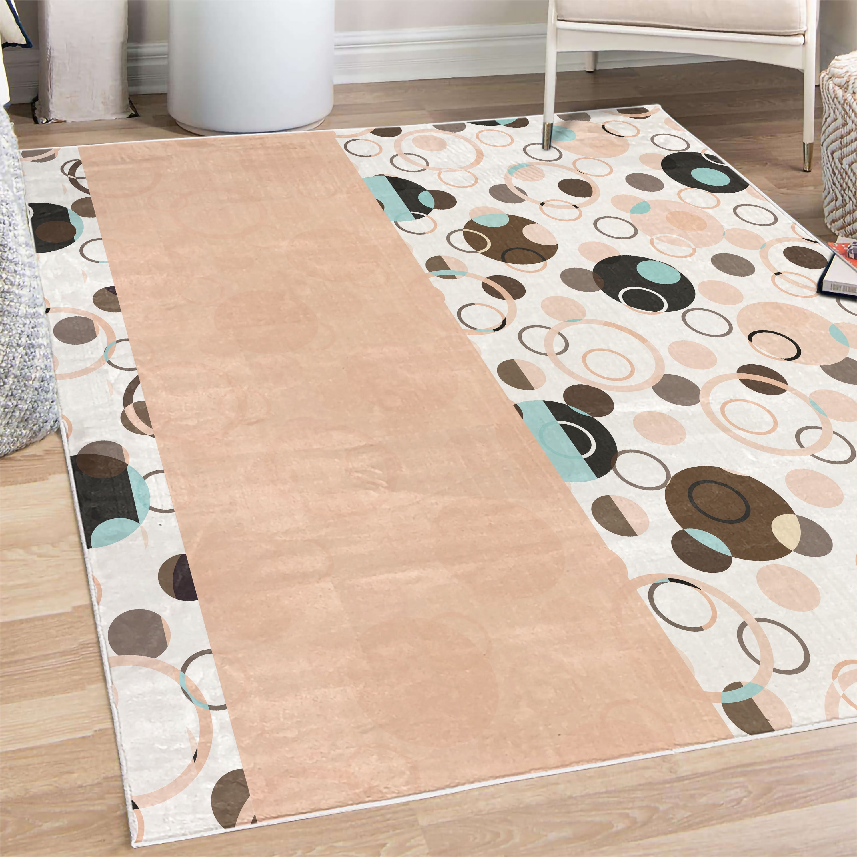 Abstract Decorative Rug, Circular Shaped Round Interlace Forms ...