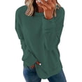 thumbnail image 2 of Chemises de Compression à Manches Longues pour Femmes à Col Rond Uni Plus Sweat-Shirt Oversize Pulls Coupe Ample à la Mode des Hauts Légers pour les Femmes de Grande Taille Gris M, 2 of 6
