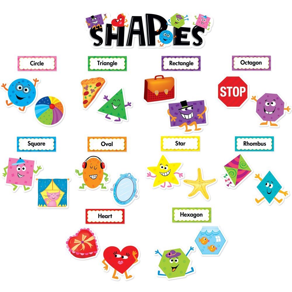Shapes Mini Bulletin Board Set (6962), 10 shapes (each 51/2" x 61/2