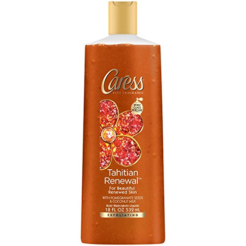 Caress Exfoliating Body Wash Tahitian Pomegranate & Coconut Milk 18 oz