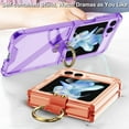 thumbnail image 4 of for Samsung Galaxy Z Flip 5 Case with Ring Stand, 1 Front Screen Protector, Crystal Clear Slim Fit, Soft TPU Bumper Shockproof Protective Phone Case for Women Girls Boys(Clear Purple), 4 of 14