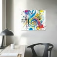 thumbnail image 4 of BCIIG Music Note Musical Notes Paint Splatter Wall Art Decor for Living Room Bedroom Office 16x12in, 4 of 6