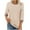 Khaki, variant on Ladies Tops And Blouses Solided T-Shirt 3/4 Sleeves Round Neck Casual Plus Size Up To 65% Off! Blue S-2XL