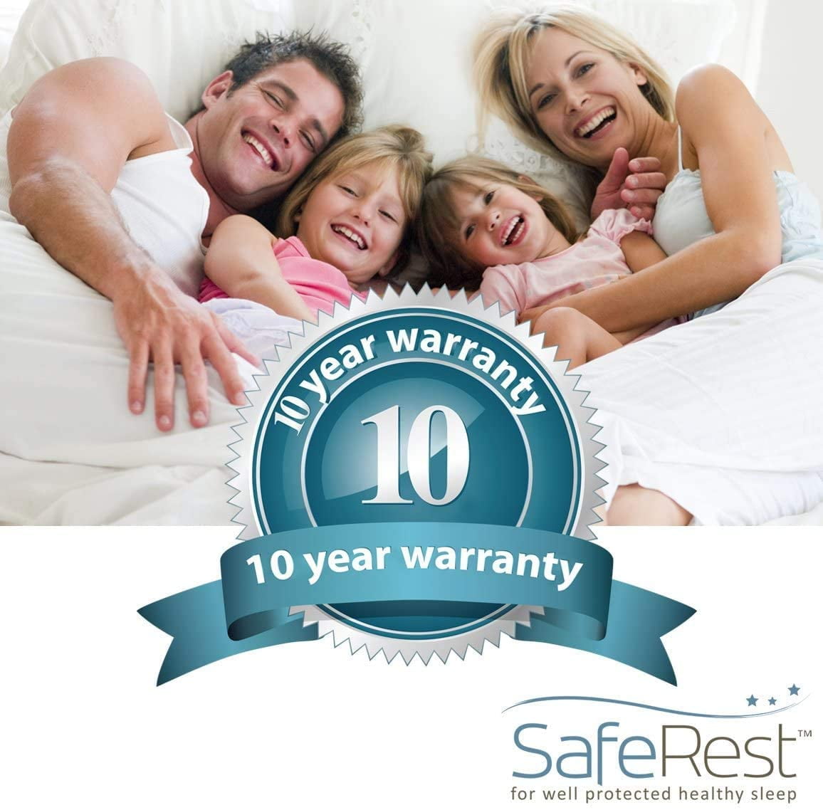SafeRest Split King (2 Twin XL encasements for Split King Box Springs) Bed Bug Proof Box Spring Encasement, Waterproof, Vinyl Free