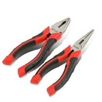 DNA Motoring TOOLS-00058 DNA MOTORING 6.5" Milled Teeth 3/8" Jaws Hardened Wire Cutter Electrical Engineer Linesman Piler Needle Nose Plier Tool Set