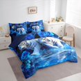 thumbnail image 3 of Castle Fairy Tiger Animal Twin Bedding Sets 7-Piece for Kids Teens Adults,Jungle Wildlife Bedding Comforter Set Microfiber,Floral Flower Rose Breathable Sheet Sets,Luxury Bedroom Decor,Reversible, 3 of 8