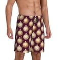 thumbnail image 2 of Logiee Golden Christmas Balls Print Men's Pajama Shorts with Drawstring & Pockets,Sleep Shorts for Men,Sleepwear Bottoms,Elastic Waistband Loungewear-Large, 2 of 6