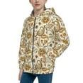 thumbnail image 2 of Xecao Indian Paisley Pattern Zip Up Hoodies for Boys Girls, Sweatshirt with Pockets-Small, 2 of 6