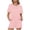 Pink, variant on Idoravan Women Sets Clothing Two-Piece Womens Summer Printed and Solid One Shoulder Top and with Pocket Shorts Set Suit