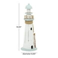 thumbnail image 3 of 6" x 15" White Wood Light House Sculpture, by DecMode, 3 of 8