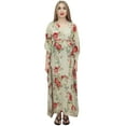 thumbnail image 2 of Bimba Moms Mint Green Floral Printed Kaftan With Belt Maternity Maxi Dress-24, 2 of 8