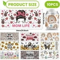 thumbnail image 2 of 10Sheets UV DTF Cup Wrap 10Styles Best Mom Ever Sunflower Butterfly Words Rub on Transfers PVC Paper Waterproof Rub Decals, 2 of 6