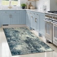 thumbnail image 4 of RUG ROBOT 3'x5' Area Rugs for Entryway, Non-Slip Washable Throw Rug, Indoor Soft Modern Abstract Distressed Doormat, Small Rug for Bedroom, Kitchen, Terrace, Balcony, Blue/Gray, 4 of 10