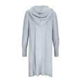 thumbnail image 5 of Tawop Cardigans Woman Autumn Solid Colour Long Sleeve Sweater Long Length Loose Hooded Cardigan Twisted Chunky Sweater Gray Free Size, 5 of 6