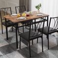 thumbnail image 3 of 5 Piece Dining Table Set for 4, Modern Small Table and Chairs Set with Metal Frame, Rectangular Dining Room Table for Kitchen, Small Space Dinette, Gray or Retro Color, 3 of 8