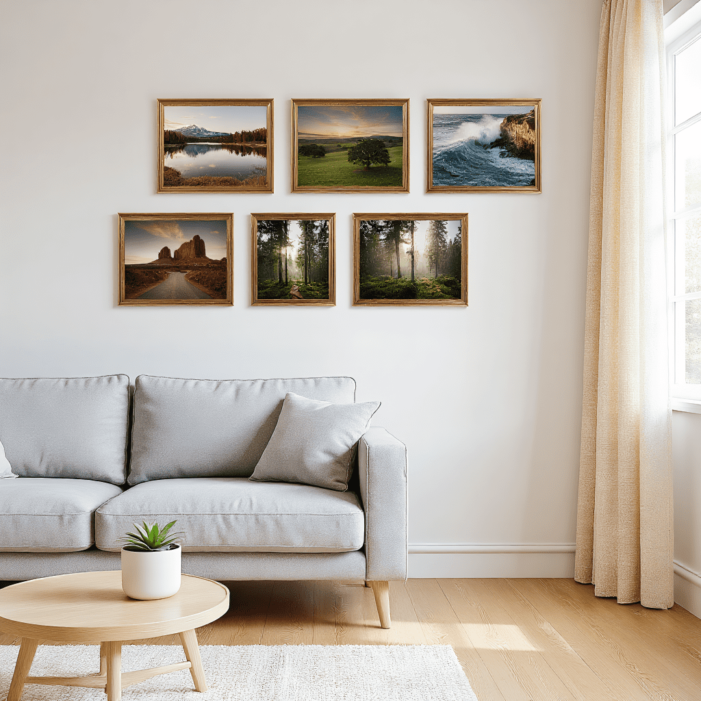 8x10 Picture Frame Set of 6, Gold Photo Frame for Wall Mount or Tabletop